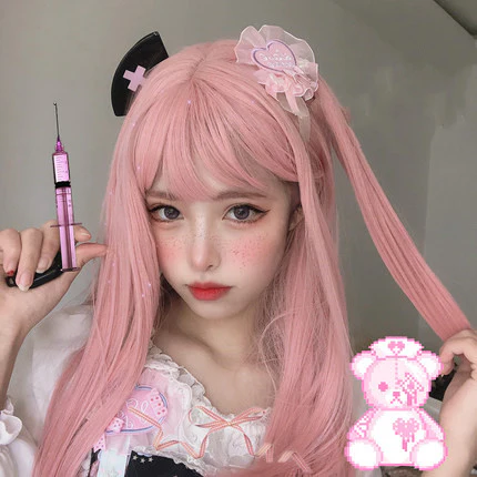 Peach Pink Wig  HA0256 - Image 3