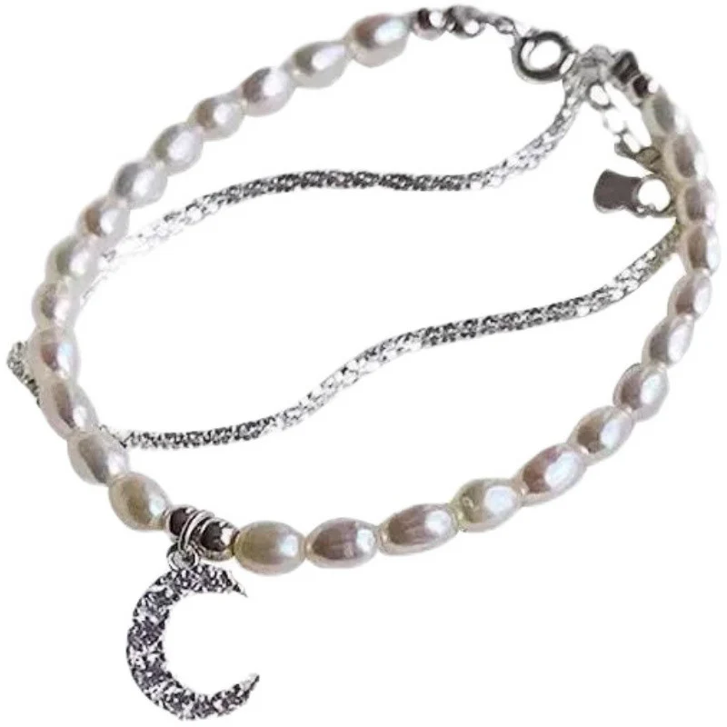 Pearl Double Moon Bracelet   HA0895 - Image 5