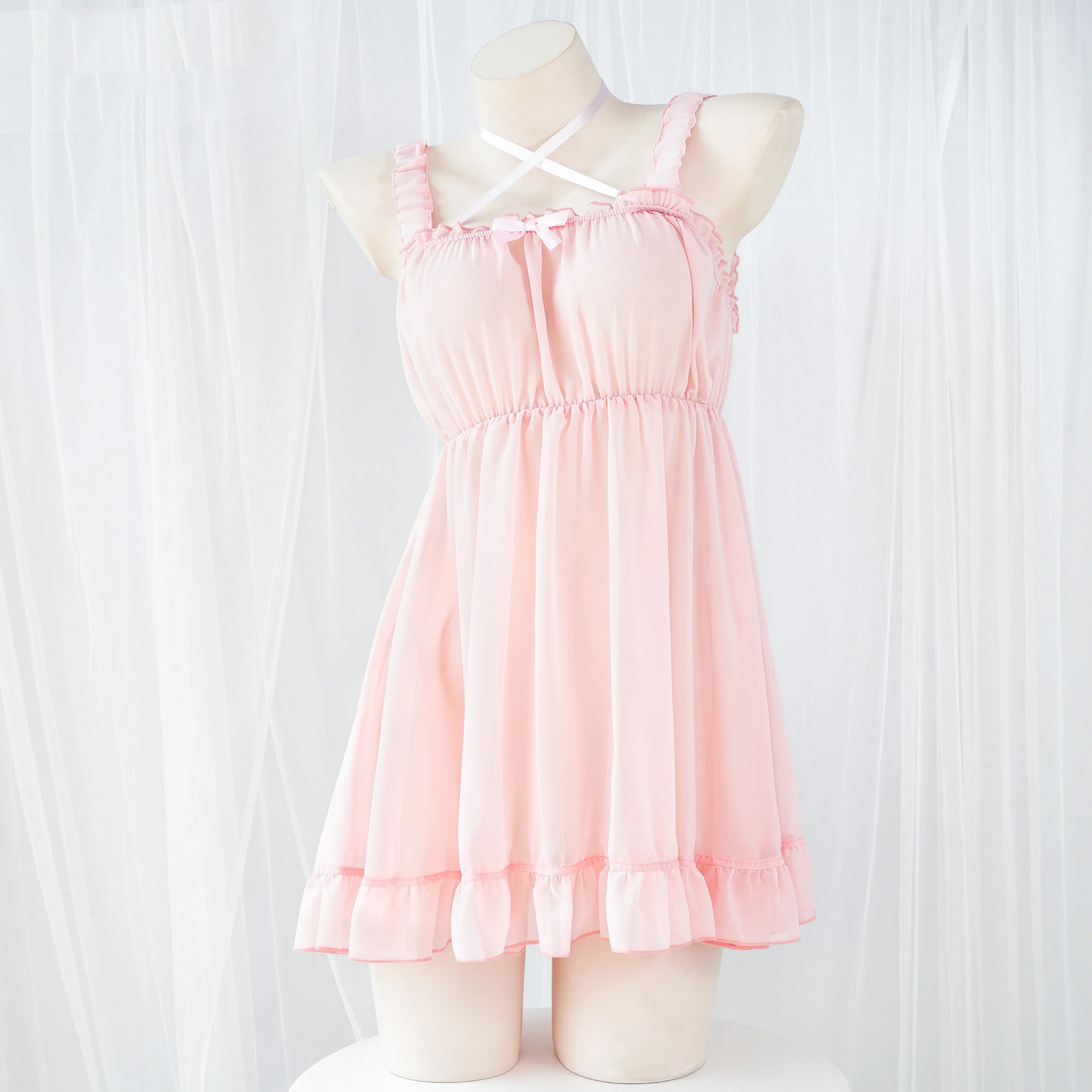 Pink and tender chiffon dress HA1071 - Image 2
