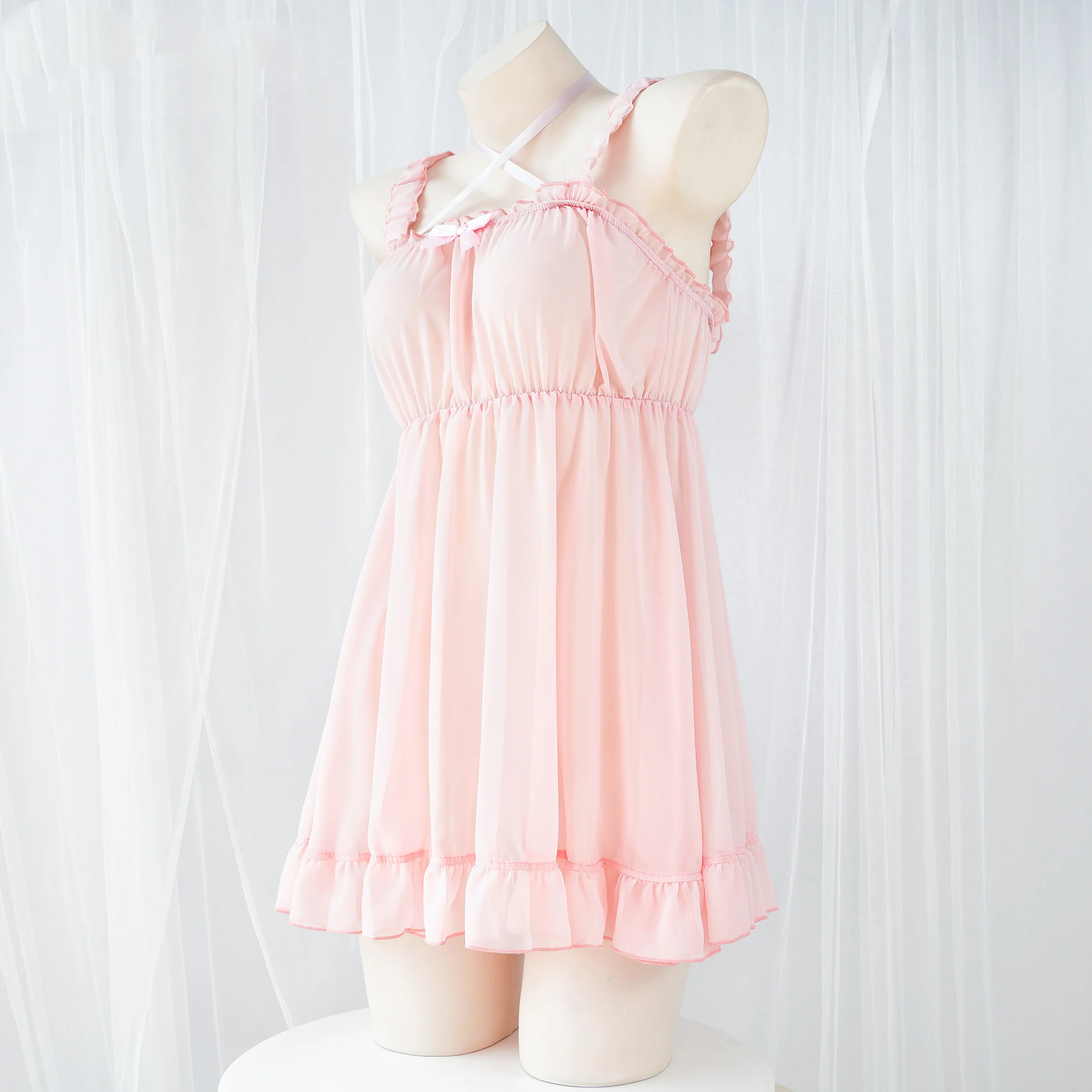 Pink and tender chiffon dress HA1071 - Image 3