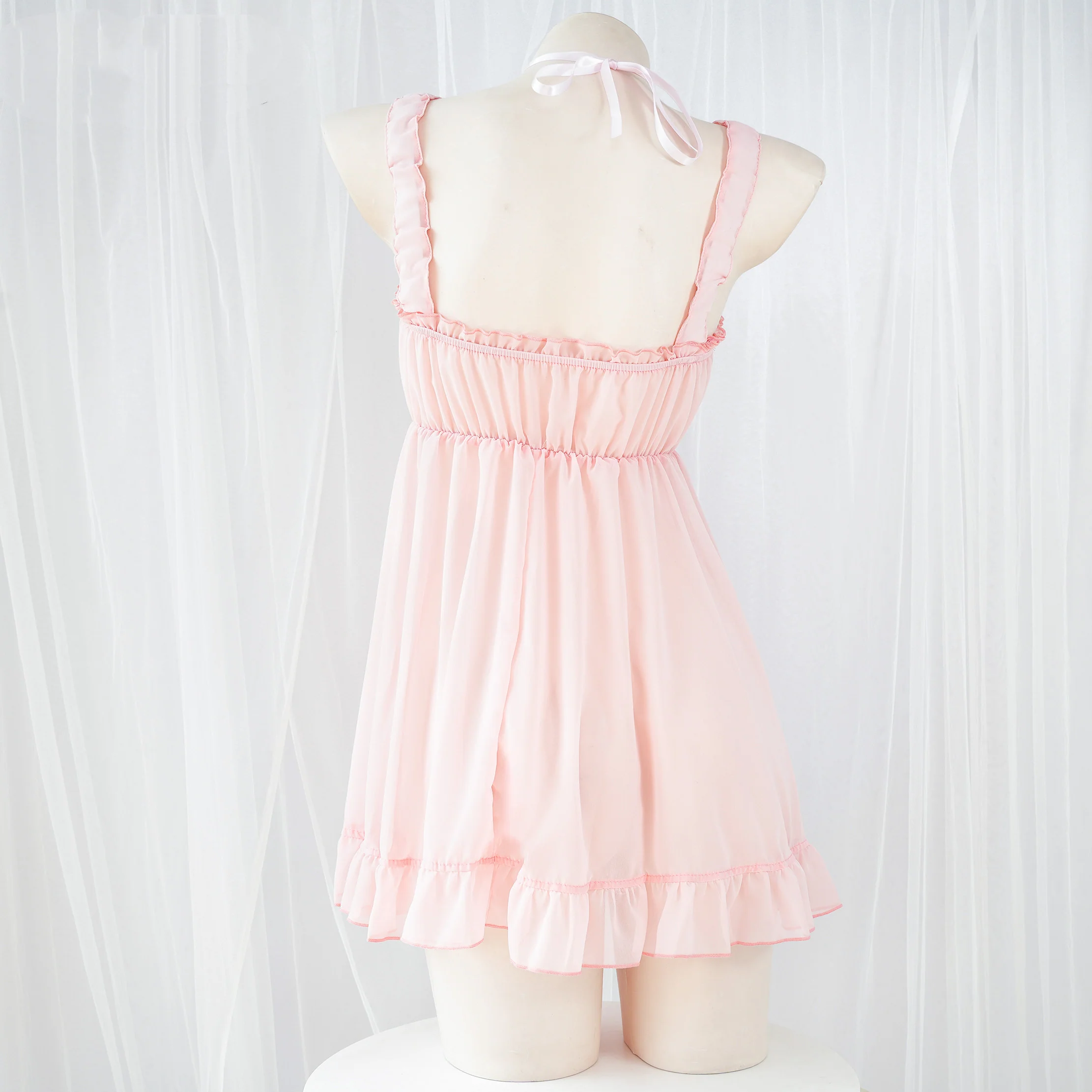 Pink and tender chiffon dress HA1071 - Image 4