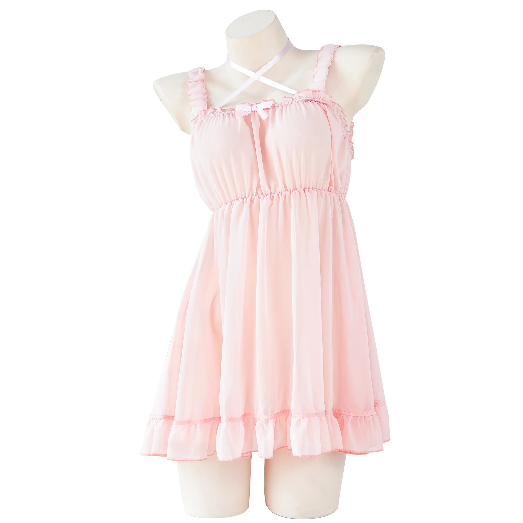 Pink and tender chiffon dress HA1071 - Image 5