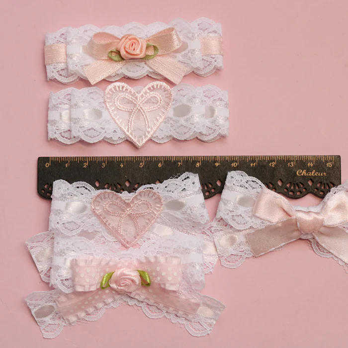 Pink and white love hand-made hairpin HA0601 - Image 3