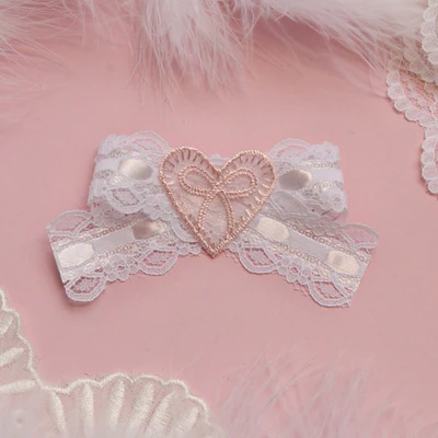 Pink and white love hand-made hairpin HA0601 - Image 4
