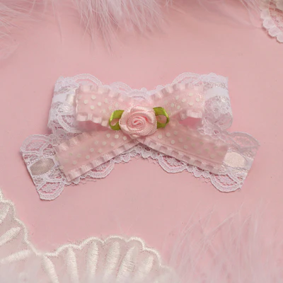 Pink and white love hand-made hairpin HA0601 - Image 6