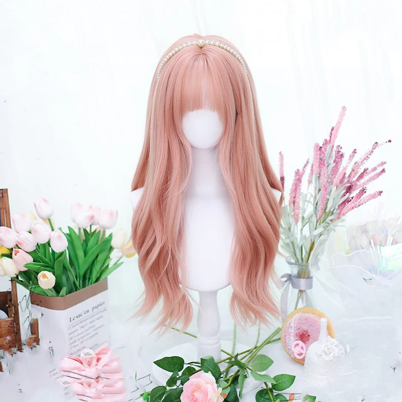Pink big wave long curly wig  HA1697 - Image 3