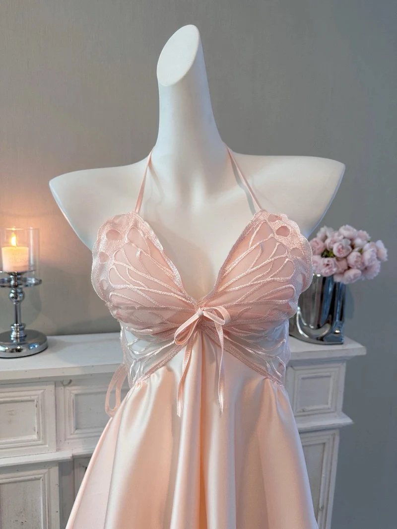 Pink bow dress HA2317 - Image 3