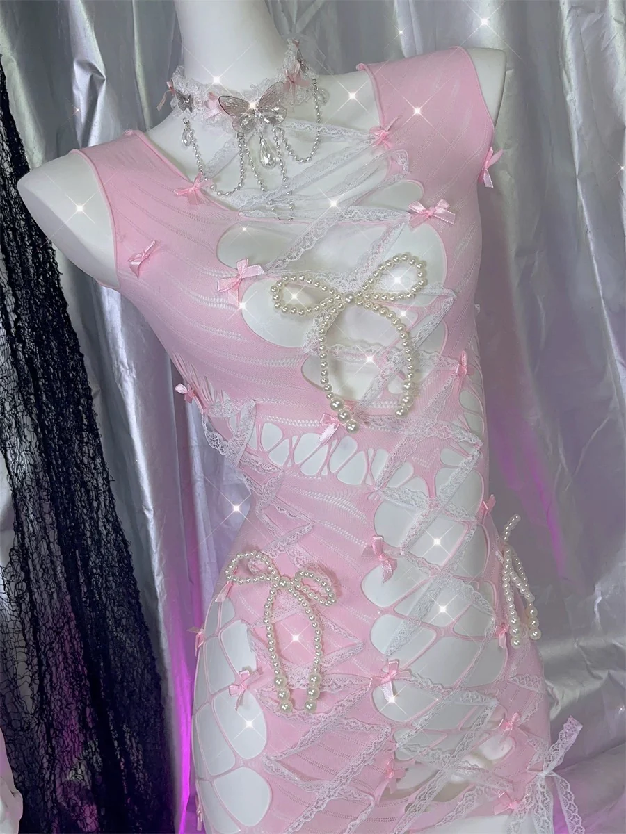 Pink Bow Hollow Dress HA2794 - Image 12