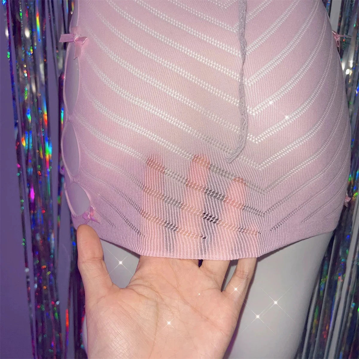 Pink Bow Hollow Dress HA2794 - Image 7