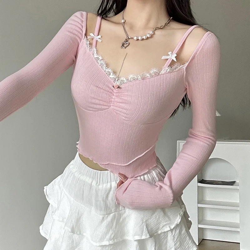 Pink bow long sleeves HA2305 - Image 3