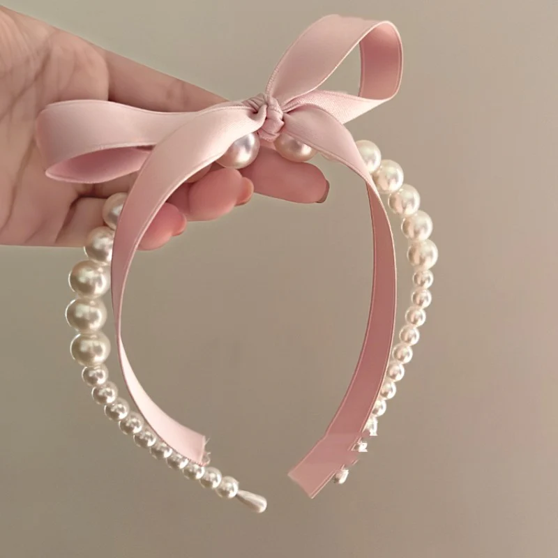 Pink bow ribbon hairpin HA1975