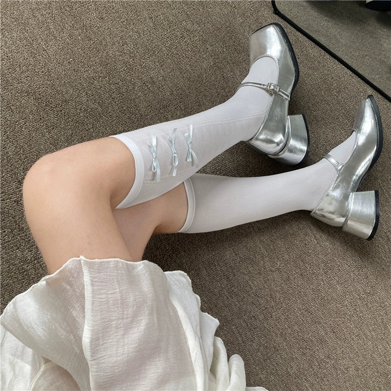 Pink Bow Socks   HA2199 - Image 2