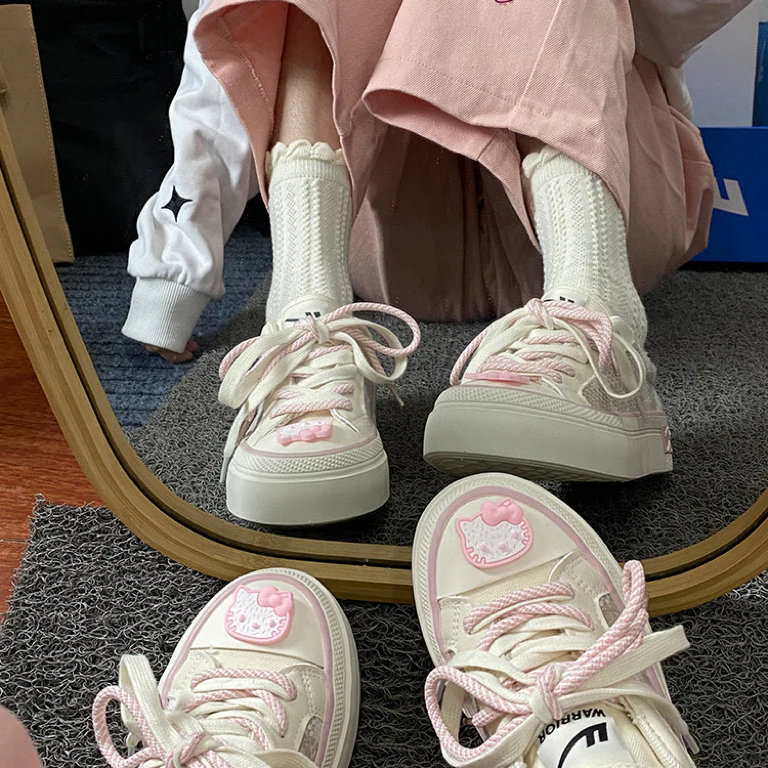Pink Canvas Hellokitty Shoes  HA1175 - Image 3