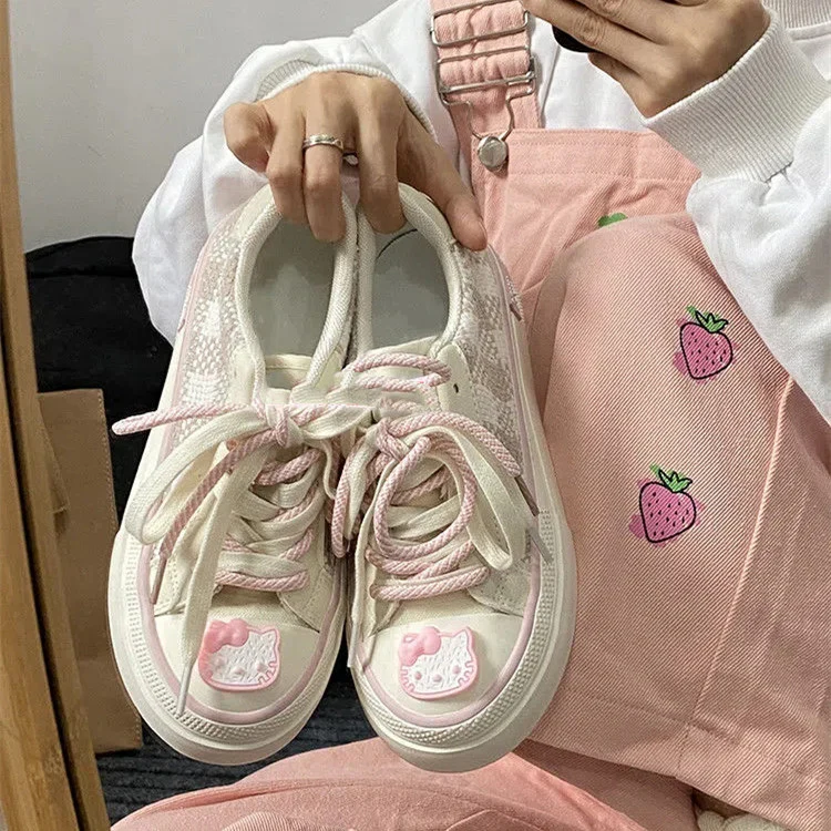 Pink Canvas Hellokitty Shoes  HA1175 - Image 4