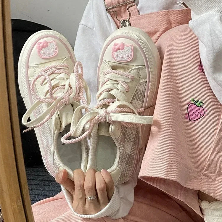 Pink Canvas Hellokitty Shoes  HA1175 - Image 5