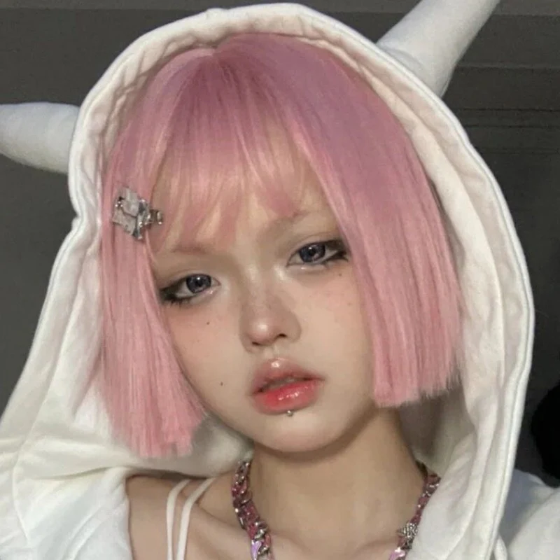 Pink cos universal bob wig   HA1545 - Image 4