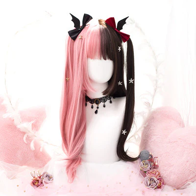 Pink dark brown double spell wig HA0515 - Image 2