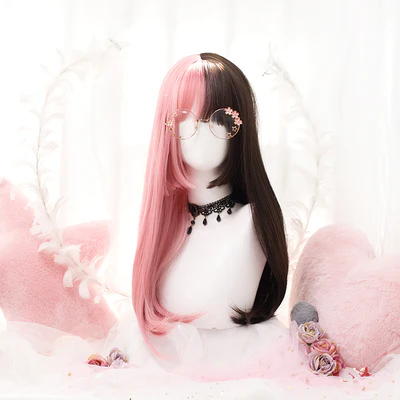 Pink dark brown double spell wig HA0515 - Image 4