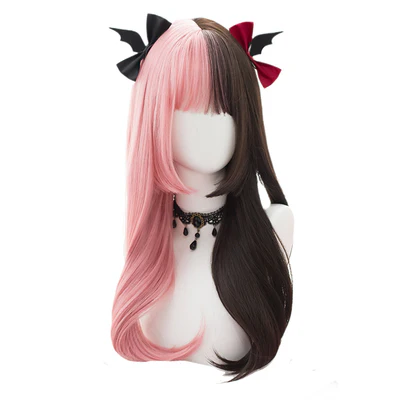 Pink dark brown double spell wig HA0515 - Image 5
