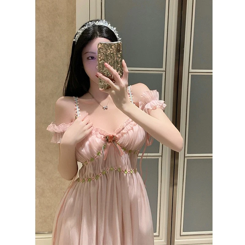 Pink fairy dress with straps   HA2006 - Image 3