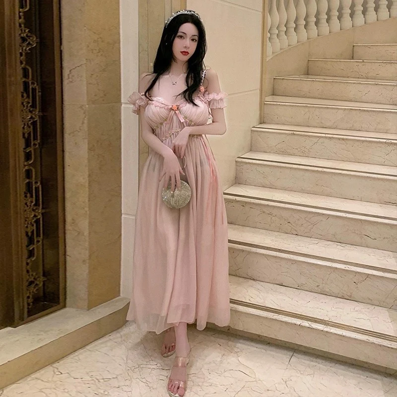 Pink fairy dress with straps   HA2006 - Image 5