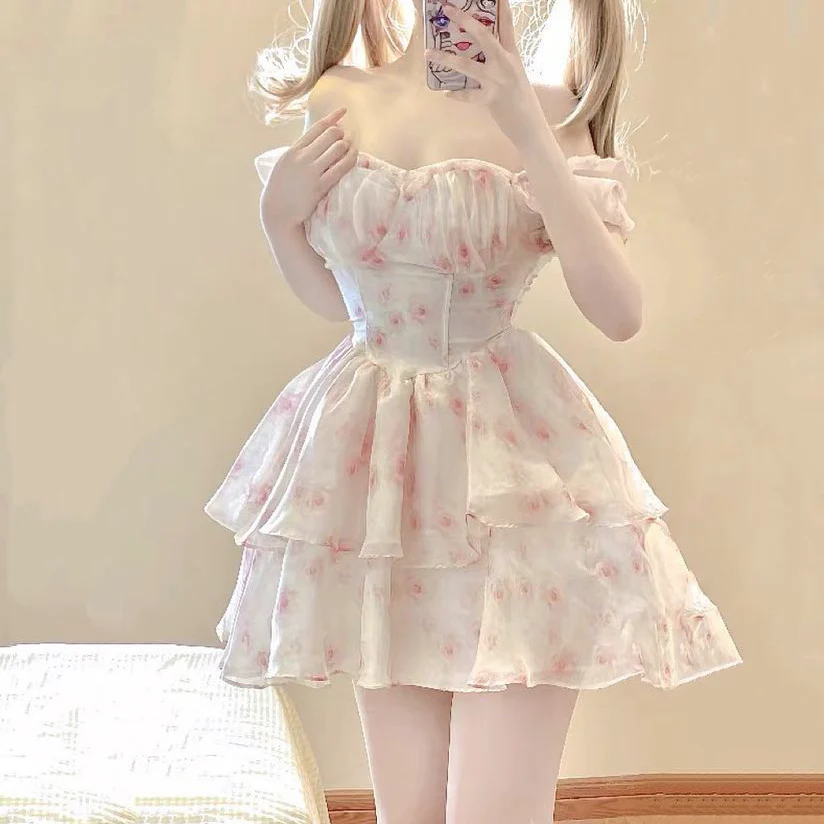 Pink floral dress HA2262 - Image 3