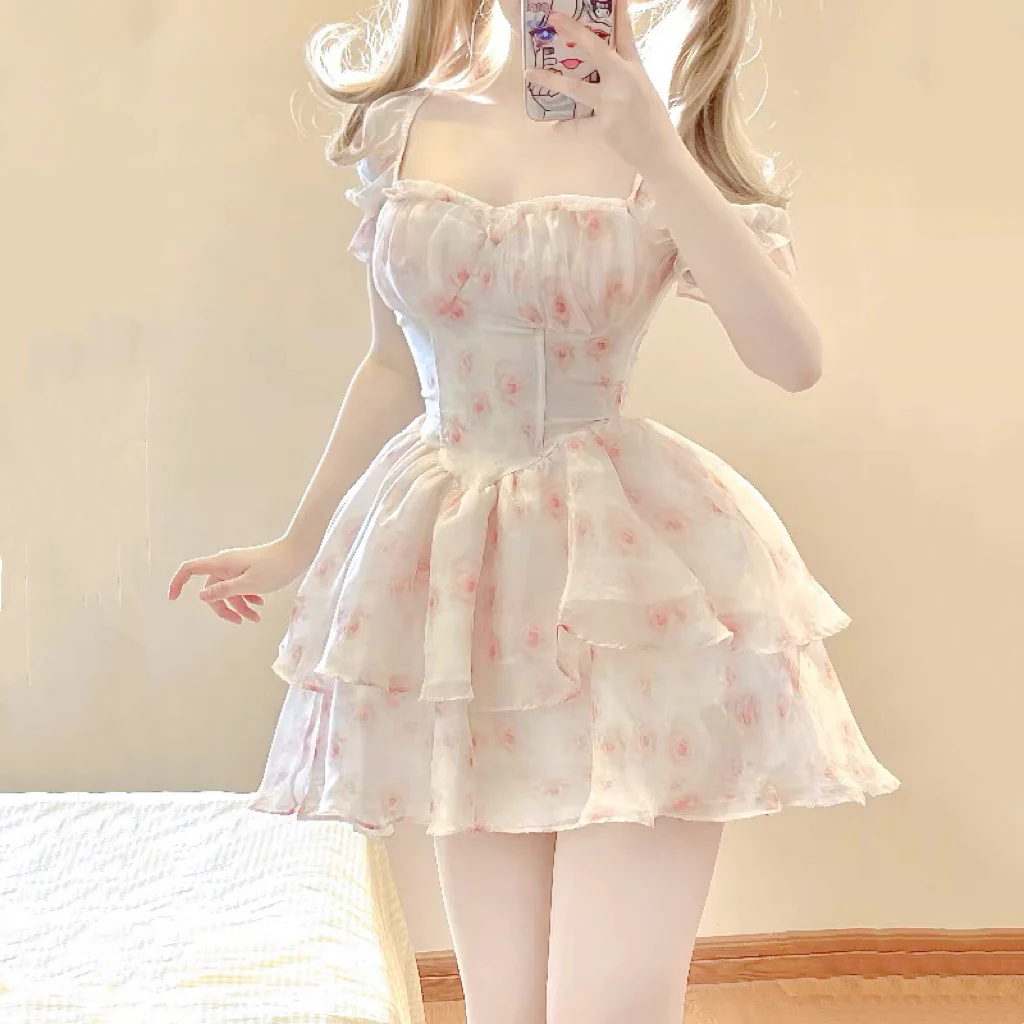 Pink floral dress HA2262 - Image 4