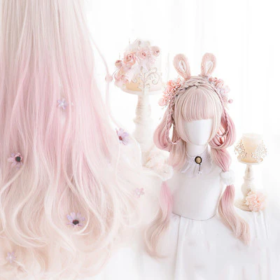 Pink gradient long curly hair HA0512 - Image 2