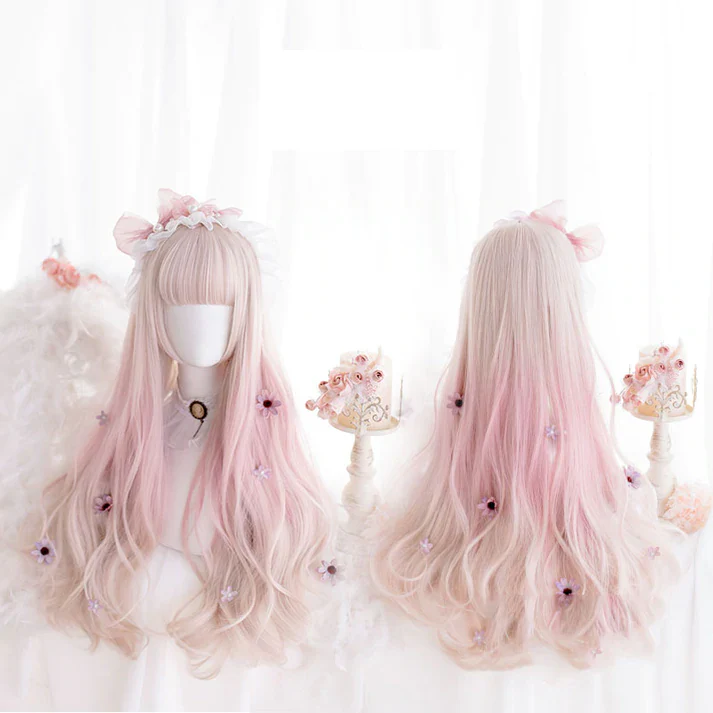 Pink gradient long curly hair HA0512 - Image 3