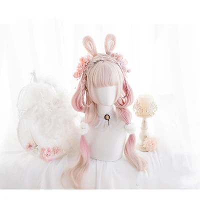 Pink gradient long curly hair HA0512 - Image 4