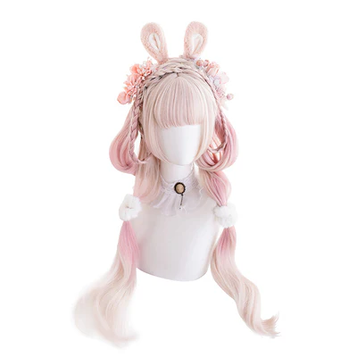 Pink gradient long curly hair HA0512 - Image 5