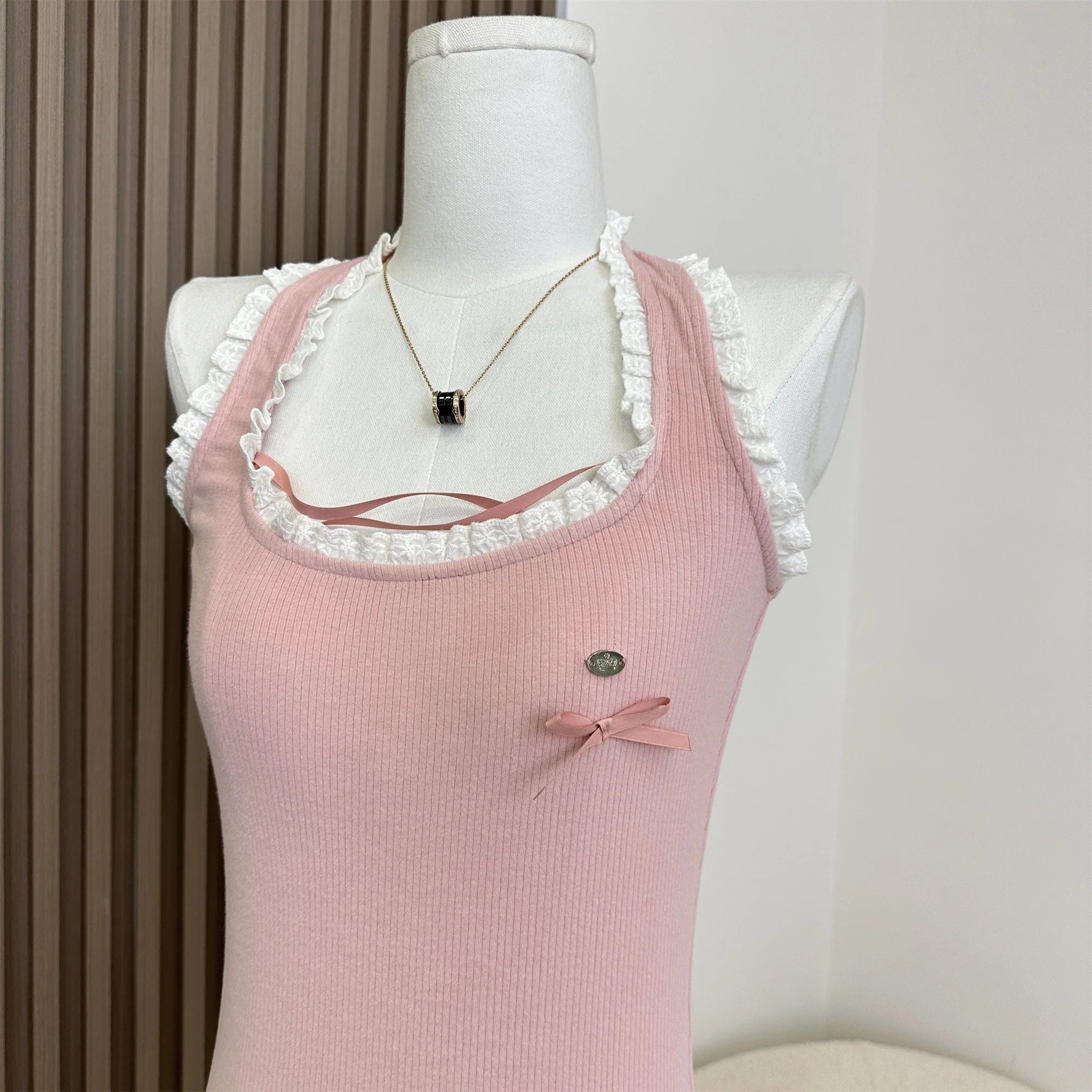 Pink Halter Knit Dress  HA1480 - Image 4