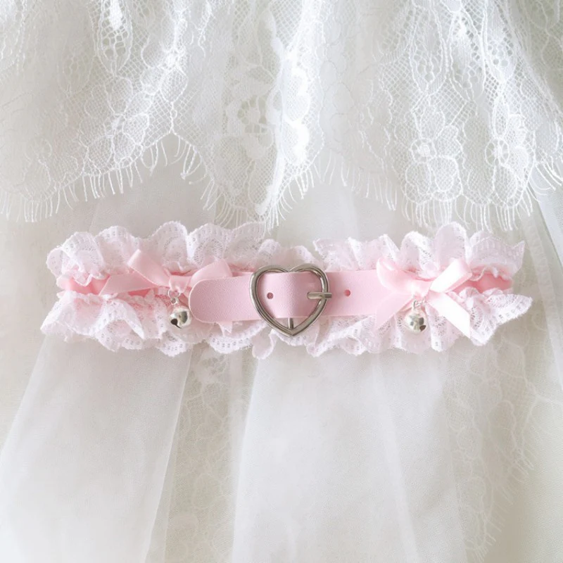 Pink Heart Choker Necklace HA2062 - Image 4