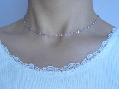 Pink Heart Rose Butterfly Necklace   HA2177 - Image 6