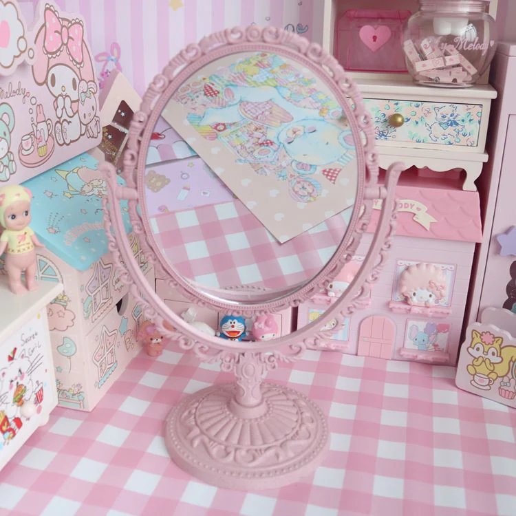 Pink Heart Rotating Makeup Mirror  HA1224 - Image 2
