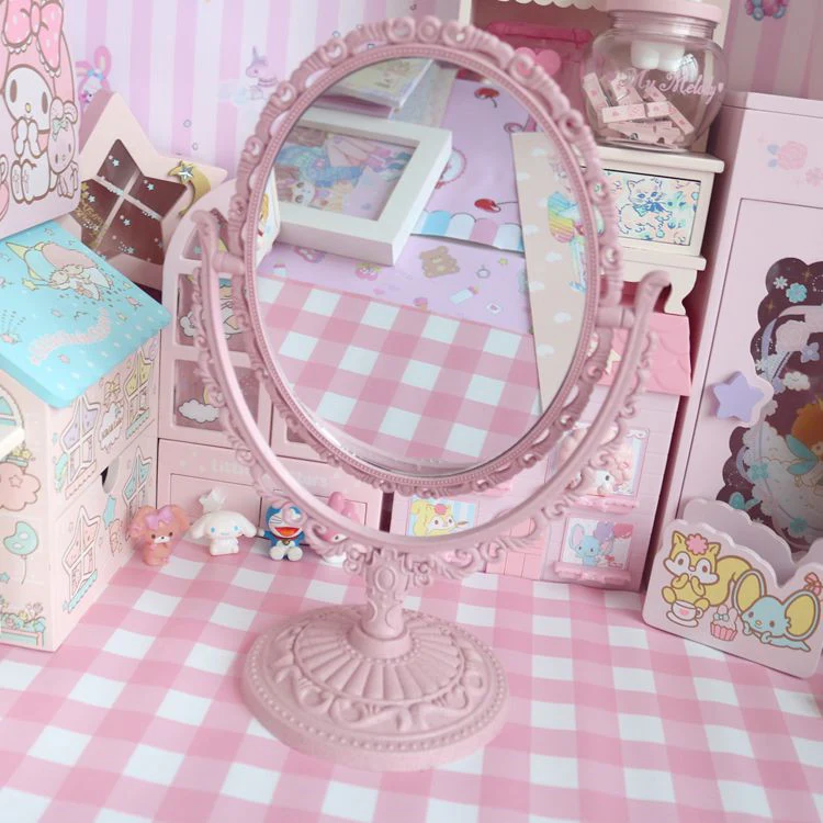 Pink Heart Rotating Makeup Mirror  HA1224 - Image 4