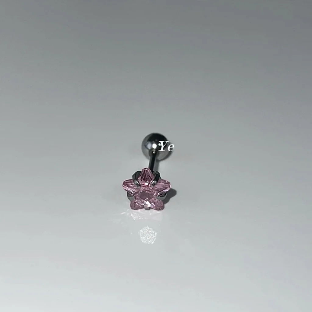 Pink hollow ear bone studs HA2675 - Image 5