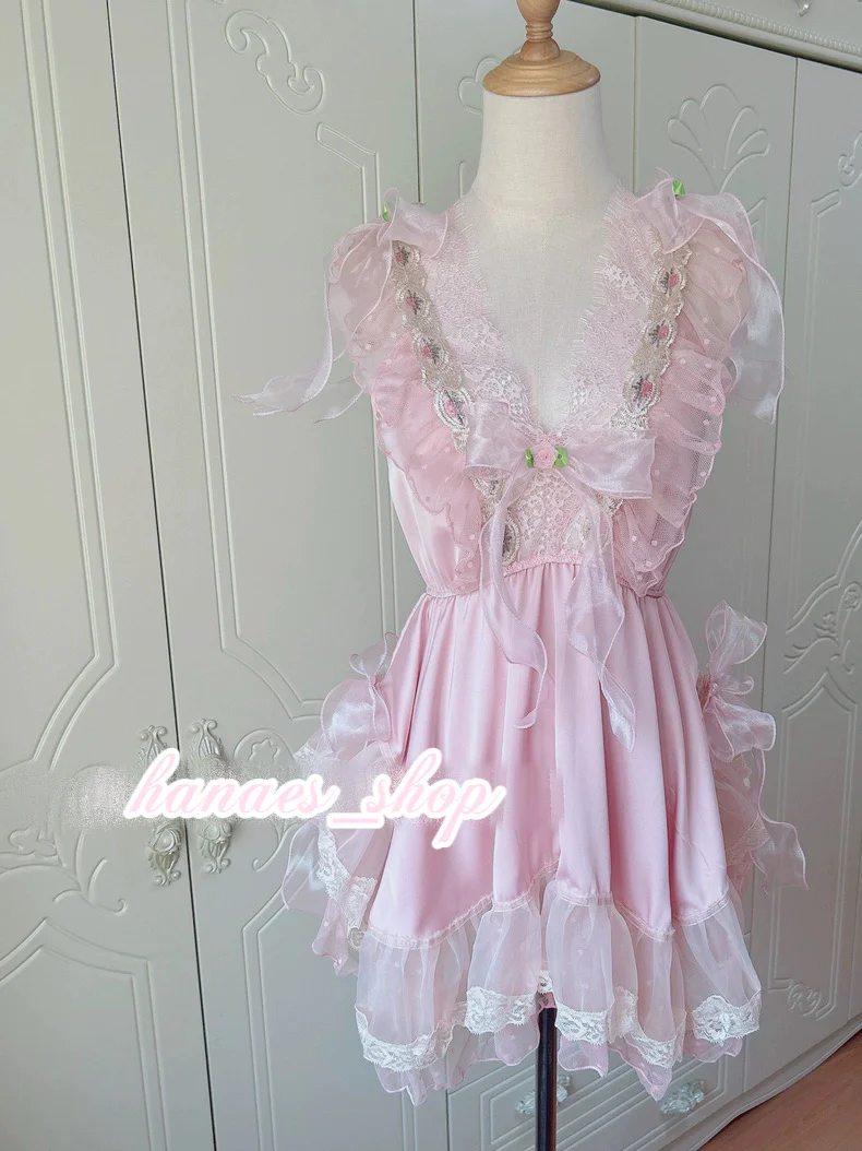 Pink lace bow dress HA29751 - Image 4