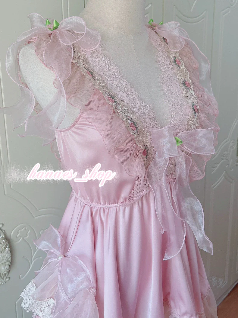 Pink lace bow dress HA29751 - Image 6