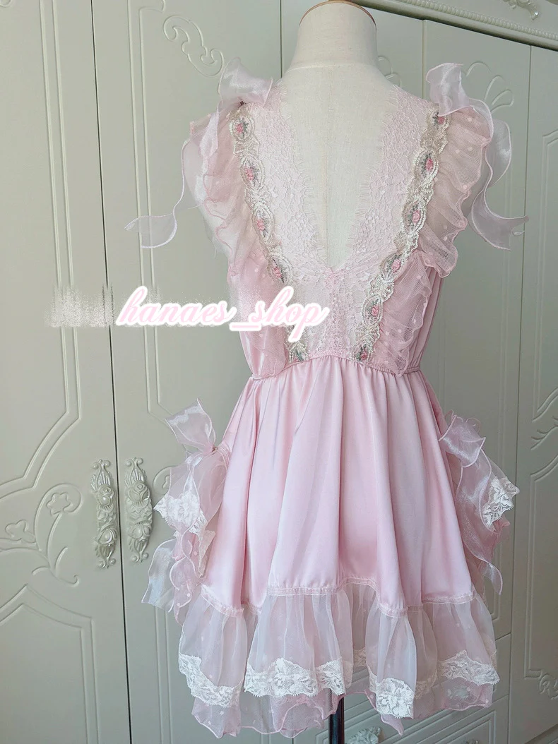Pink lace bow dress HA29751 - Image 7