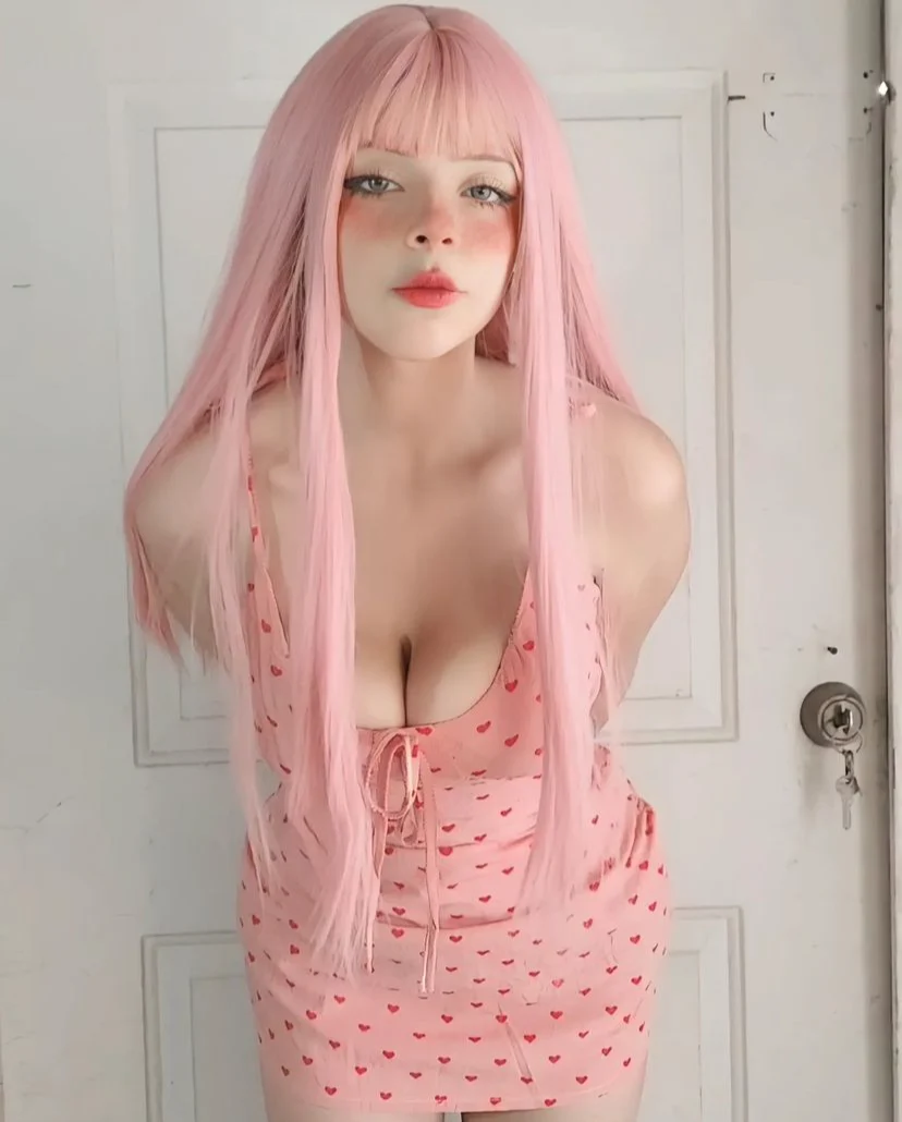 Pink long straight hair HA0055 - Image 4