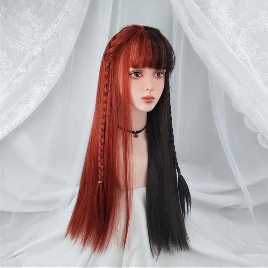 Pink long straight hair HA0055 - Image 11