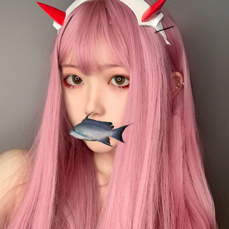 Pink long straight hair HA0055 - Image 8