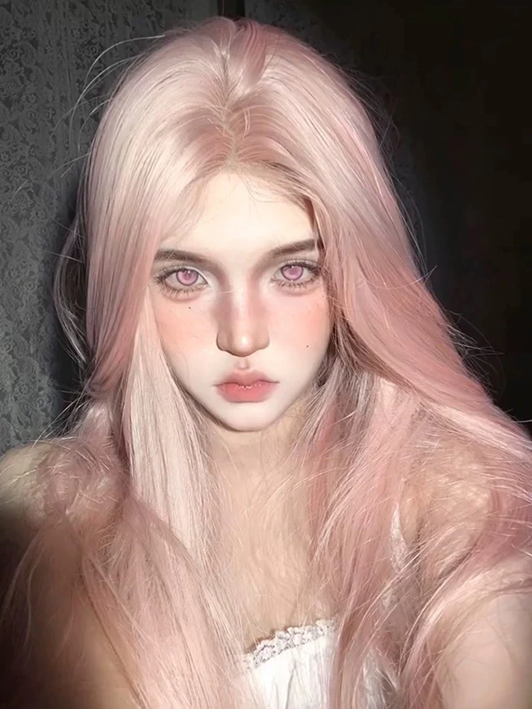 Pink long straight wig HA2516 - Image 3