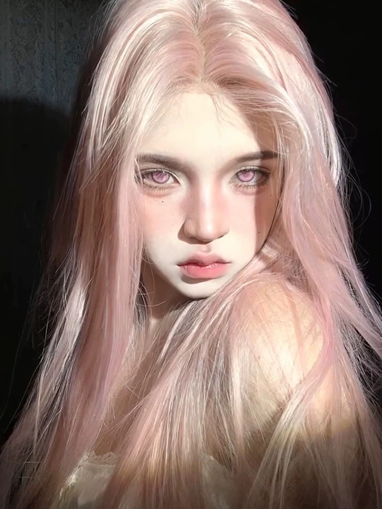 Pink long straight wig HA2516 - Image 5