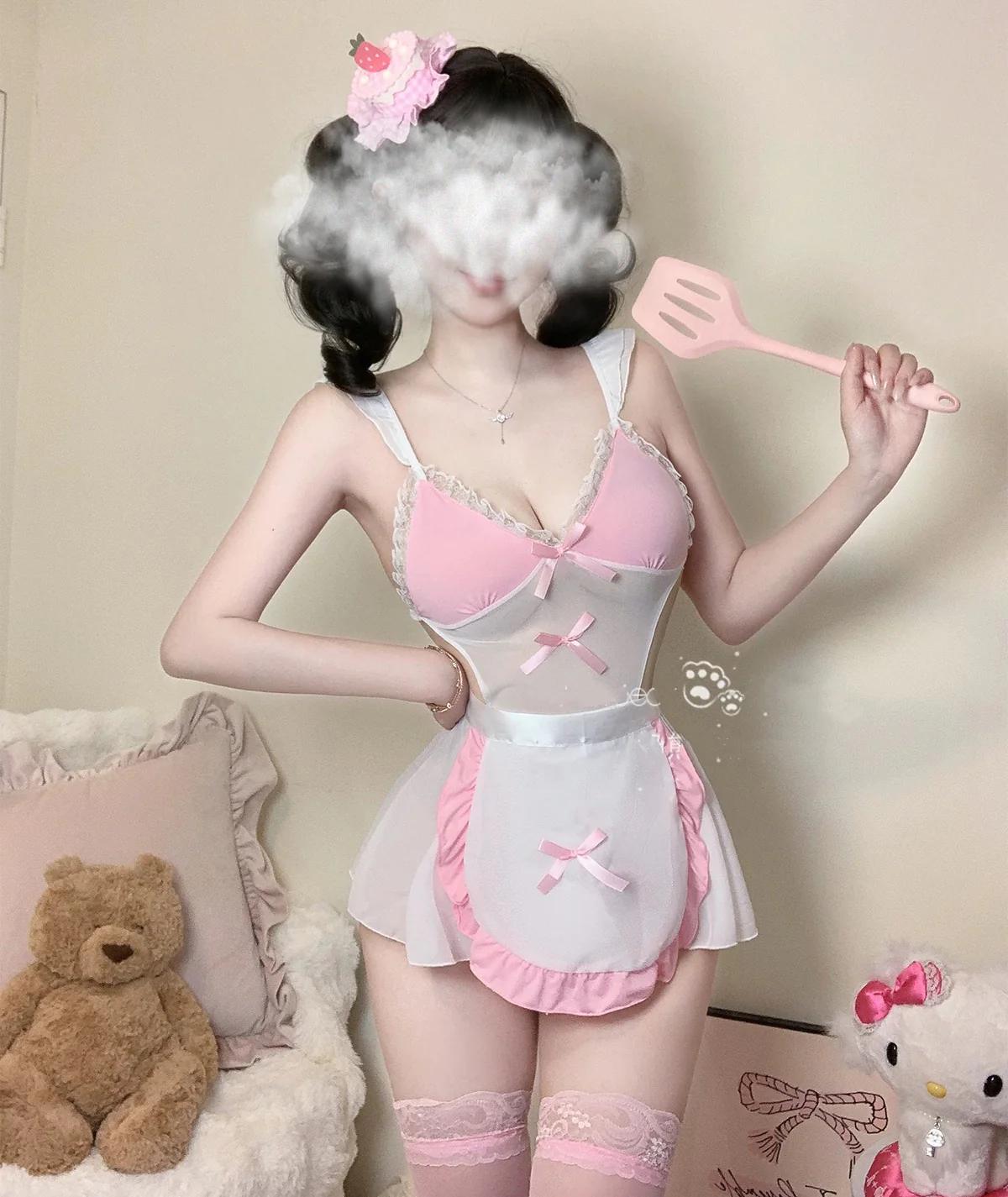 pink maid dress HA2957 - Image 10
