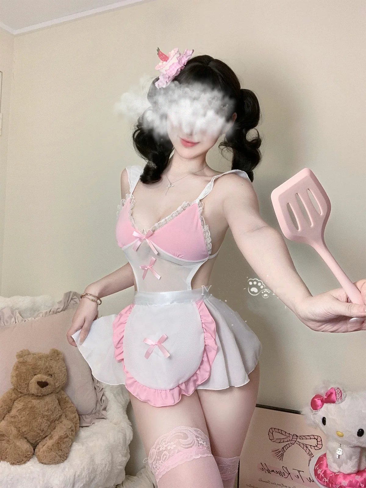 pink maid dress HA2957 - Image 8