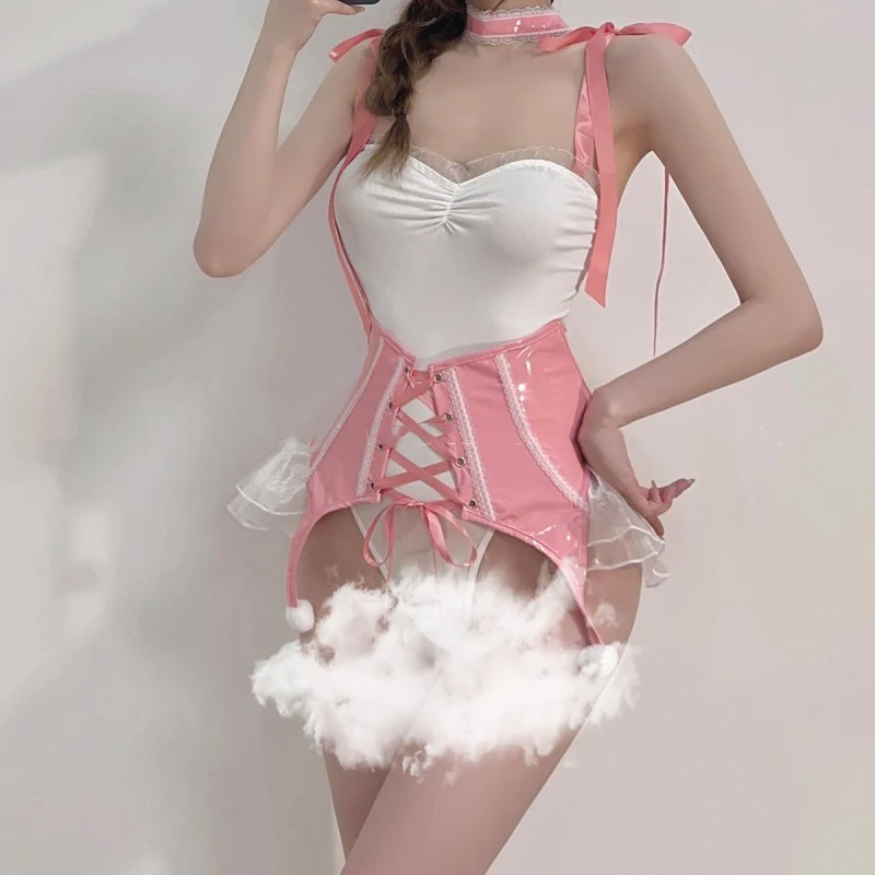 Pink patent leather cut-out jumpsuit   HA2124 - Image 2