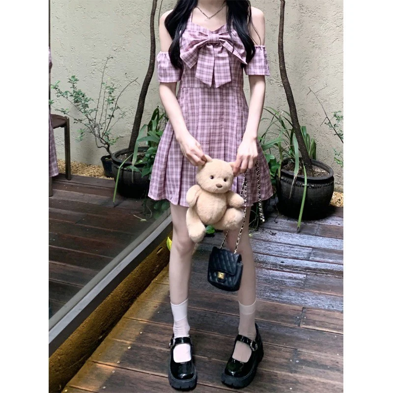 Pink plaid dress  HA1444 - Image 6