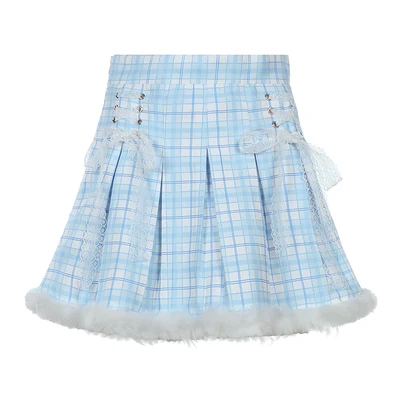 Pink Plaid Pleated Skirt HA0319 - Image 5